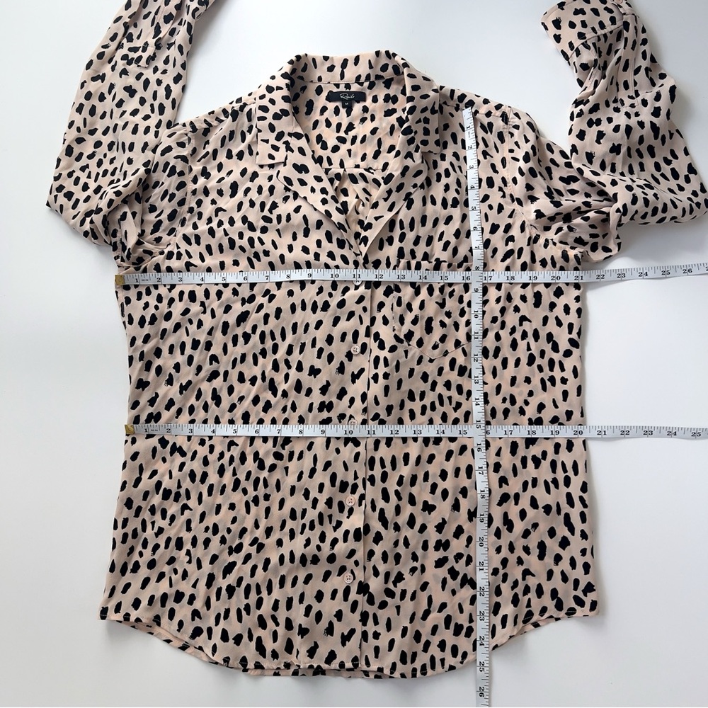 RAILS Rebel 100% Silk Button Down Blush Spotted Blouse, Sz M - Picture 9 of 10